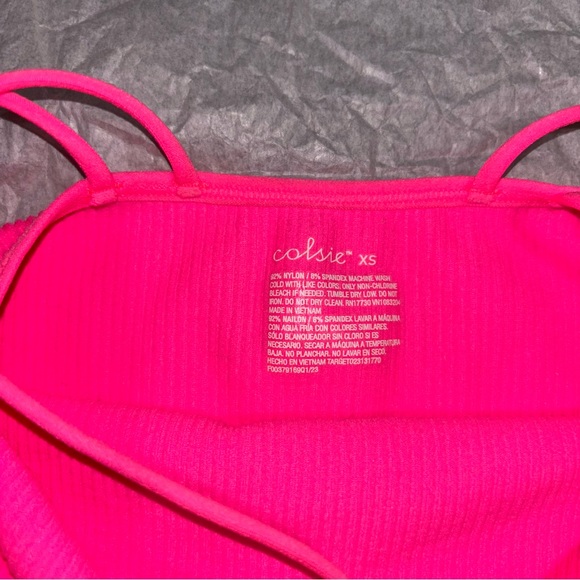 Neon Pink Tank/Crop Top XS - Picture 3 of 3